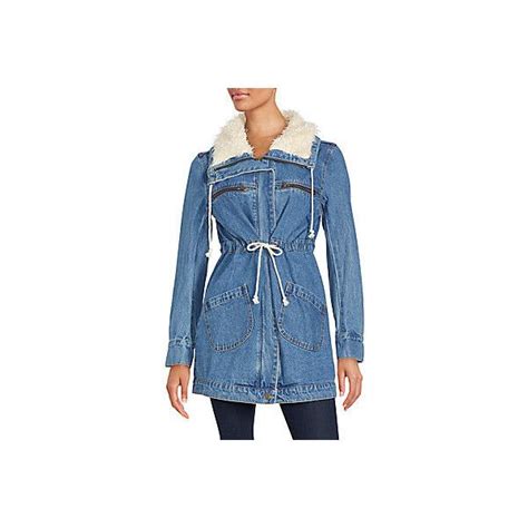 Faux Fur Trim Denim Anorak 